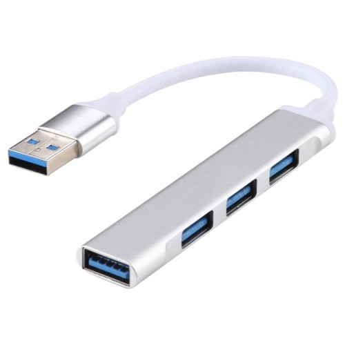 A-809 USB 3.0 + 3 x USB 2.0 a USB 3.0 Adattatore HUB in lega di alluminio (argento)