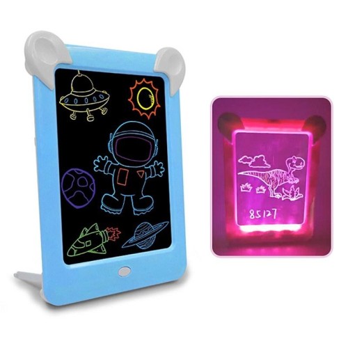 Tavolo da disegno luminoso a LED Lavagna elettronica fluorescente Lavagna luminosa per bambini (blu)