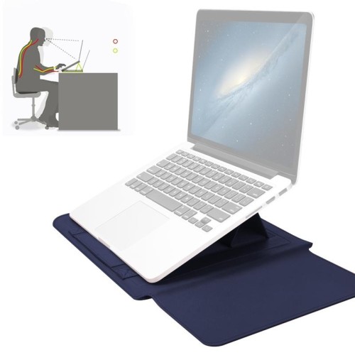 Custodia per laptop in pelle PU impermeabile universale 4 in 1 con maniglia e supporto e portapenne + 2 avvolgitori + borsa per mouse + set di borse per caricabatterie per laptop da 11/12 pollici (grigio)