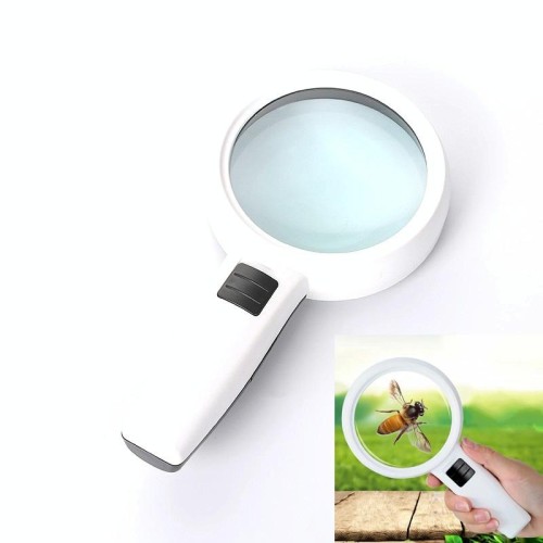 Lente portatile ad alta definizione con lente d'ingrandimento per la lettura e la manutenzione della luce a LED per anziani, stile: 110 mm 30 volte doppia lente