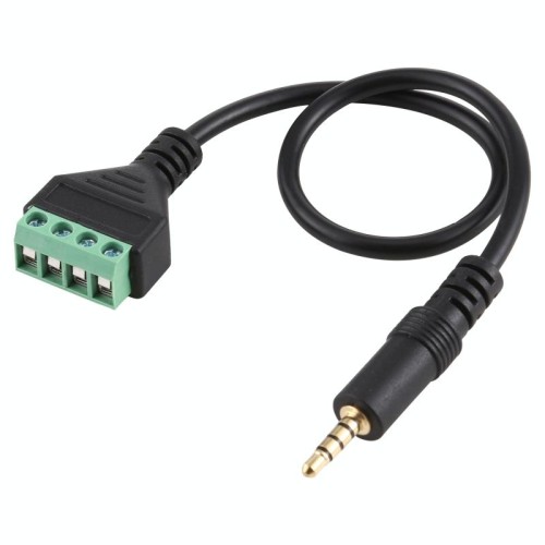 Terminali collegabili da 3,5 mm maschio a 4 pin Connettore senza saldatura Cavo adattatore di connessione senza saldatura, lunghezza: 30 cm
