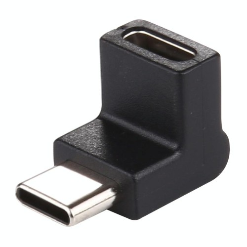 Adattatore in lega di alluminio con testa a gomito a 90 gradi da maschio a tipo C / USB-C da maschio a tipo C / USB-C (nero)