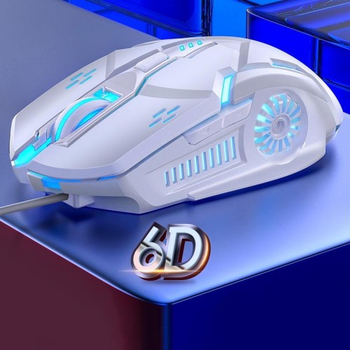 YINDIAO G5 3200 DPI 4 modalità Regolabile 6 tasti RGB Light Wired Gaming Mouse (grigio)
