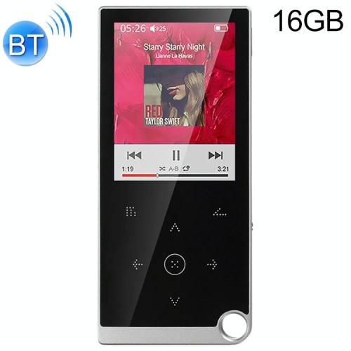 E05 2,4 pollici Touch-Button Player MP4 / MP3 Lossless Player, Supporto E-book / Sveglia / Arresto timer, Capacità di memoria: versione Bluetooth da 16 GB (grigio argento)
