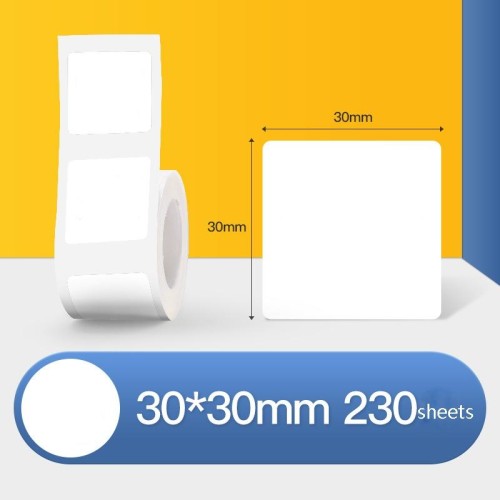 Carta termica per etichette Carta autoadesiva Asset fisso Etichetta per abbigliamento alimentare Cartellino del prezzo per NIIMBOT B11 / B3S, Dimensioni: 30x30mm 230 fogli