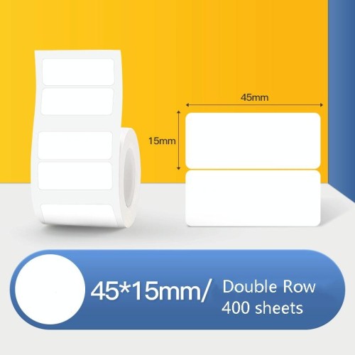 Carta per etichette termiche autoadesive per beni strumentali, alimenti, abbigliamento, etichette prezzo per NIIMBOT B21/B3S, dimensioni: 45x15 mm, 400 fogli
