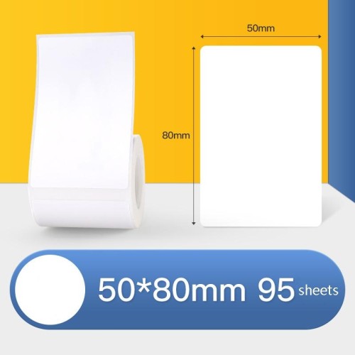Carta termica per etichette Carta autoadesiva Asset fisso Etichetta per abbigliamento alimentare Cartellino del prezzo per NIIMBOT B11 / B3S, Dimensioni: 50x80mm 95 fogli