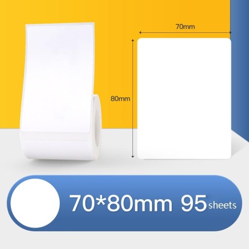Carta termica per etichette Carta autoadesiva Asset fisso Etichetta per abbigliamento alimentare Etichetta del prezzo per NIIMBOT B11 / B3S, Dimensioni: 70x80mm 95 fogli