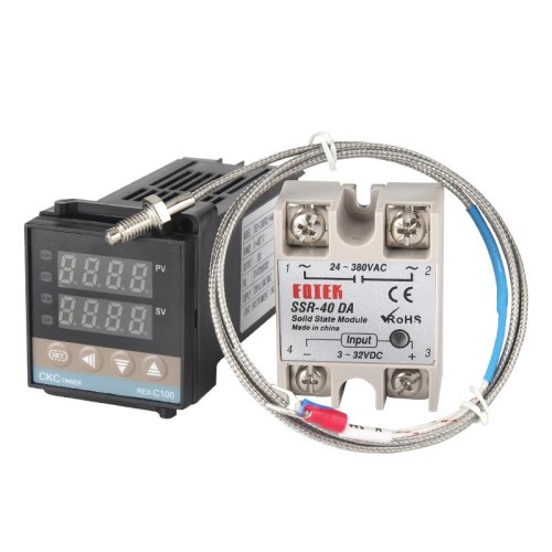 Termostato REX-C100 + termocoppia + kit di controllo della temperatura intelligente per modulo a stato solido SSR-80 DA