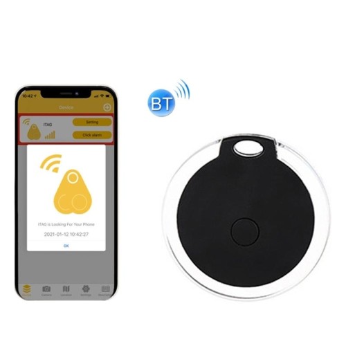 2 PCS HYC-05 Dispositivo anti-smarrimento Bluetooth rotondo Chiave del telefono cellulare Allarme bidirezionale per la ricerca di oggetti (nero)