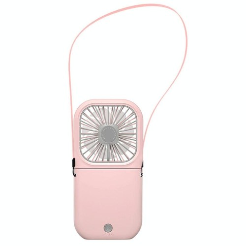 F20 Electroplating Handheld Fan Portable Desktop Folding Mute USB Hanging Neck Fan (Blue)