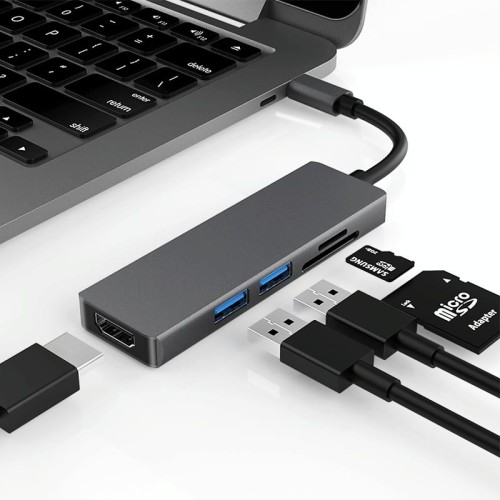 5 in 1 Tipo-C a HDMI + 2 x USB 3.0 + SD / TF Slot Slot Slot Slot Slot Adapter
