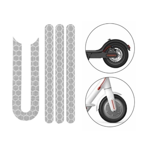 Adesivi per scooter 5 pezzi Scooter riflettente Scooter Scooter Adesivo riflettente per Xiaomi Mijia M365 / M365 Pro (bianco)
