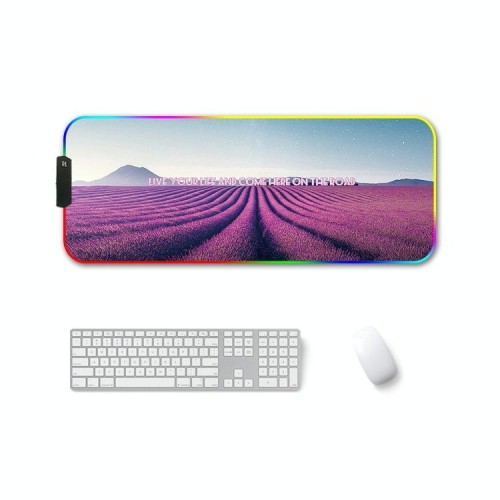 260x390x4mm F-01 Transfer termico in gomma RGB Luminoso Pad Mouse antiscivolo (mattone colorato)
