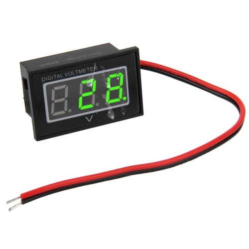 V40D 2 fili con display a luce verde Mini misuratore di tensione digitale impermeabile IPX4, tensione di misura: CC 2,5-30 V.