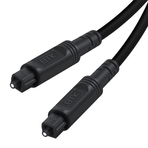 Cavo di collegamento in fibra ottica per altoparlante audio digitale da 1,5 m EMK OD4,0 mm da porta quadrata a porta quadrata (nero)