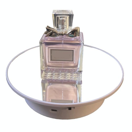 20cmTwo-Way Turntable Display Stand Video Shooting Props Turntable(White   Mirror)