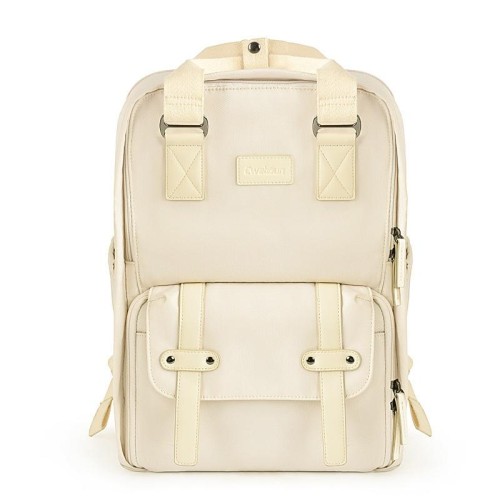 CADeN Zaino per fotocamera portatile con tracolla per fotografia multifunzionale, dimensioni: 28,5 x 14 x 42 cm (beige)