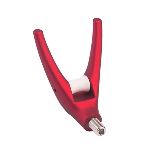 Canna da pesca con testina a rotella con interfaccia universale, colore: rosso