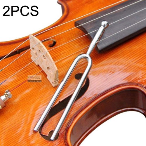 2 PCS Risonante Standard Insegnamento Suono Forcella In Acciaio Inox Strumento Violino Musica Suono Forcella (Argento)