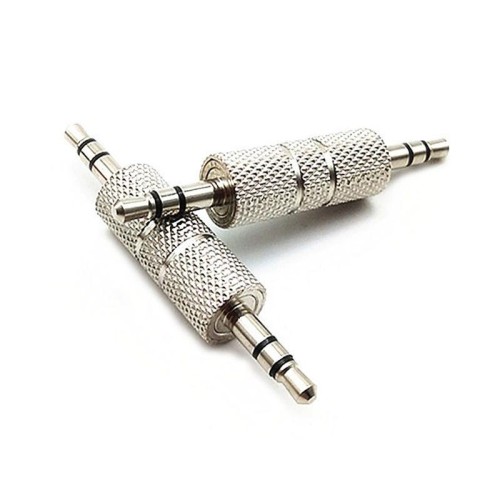 20 PCS Metallo 3,5 mm Audio Maschio a Maschio Adattatore passante diritto (placcato in nichel)
