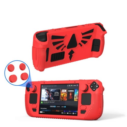 Per Steam Deck V V4-1 Pocket Console Custodia protettiva antiscivolo in silicone con funzione di supporto (blu)