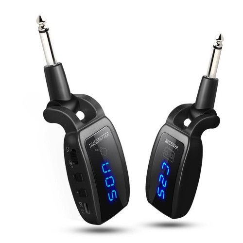 U12DX 6.35mm Jack Wireless Guitar Trasmettitore Ricevitore Adattatore Ricaricabile(Rosso)