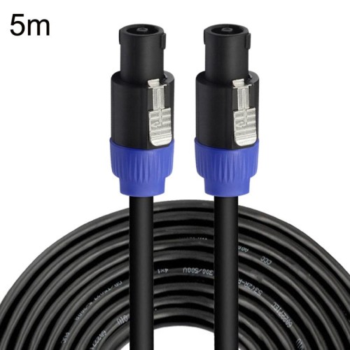 Cavo audio da maschio a maschio a quattro conduttori Ohm Cavo ad anello Cavo per altoparlante da palco 5 m (blu nero)
