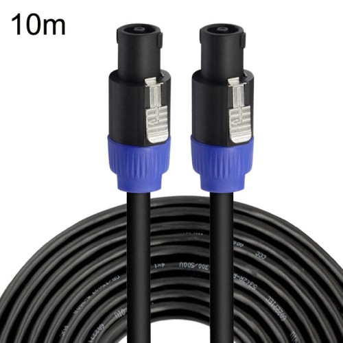 Cavo audio da maschio a maschio a quattro conduttori Ohm Cavo ad anello Cavo per altoparlante da 10 m (blu nero)