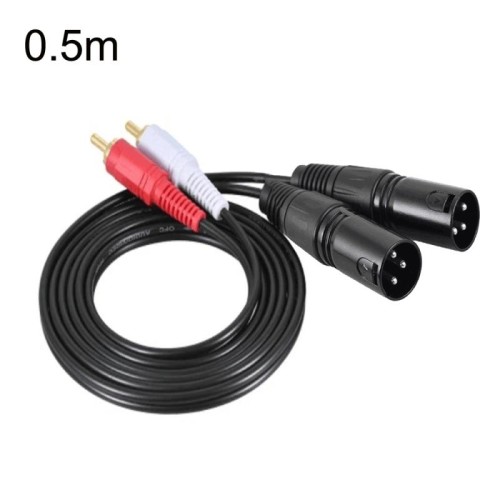 Cavo di bilanciamento audio da 2RCA a 2XLR per altoparlante Canon, dimensioni: 0,5 m (doppio loto a doppia femmina)
