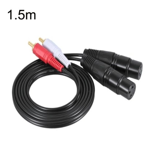 Cavo di bilanciamento audio per cavo Canon da 2RCA a 2XLR, dimensioni: 1,5 m (doppio loto a doppio Canon maschio)
