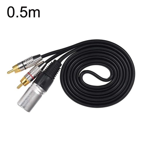 Cavo audio stereo da XLR maschio a 2RCA maschio, lunghezza: 0,5 m
