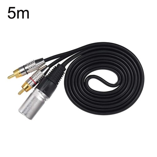 Cavo audio stereo da XLR maschio a 2RCA maschio, lunghezza:, lunghezza: 5 m