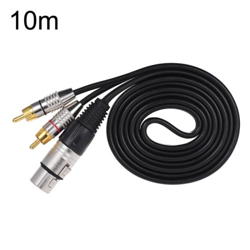 Cavo audio stereo da XLR femmina a 2RCA maschio, lunghezza: 10 m