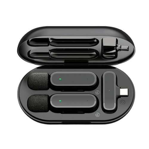 Microfono lavalier wireless da uno a due K63 con microfono per registrazione video con riduzione del rumore della scatola di ricarica, specifiche: interfaccia di tipo C