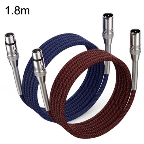 2 pz LHD010 Caron maschio a femmina XLR doppia scheda cavo audio cavo 1,8 m (rosso + blu)