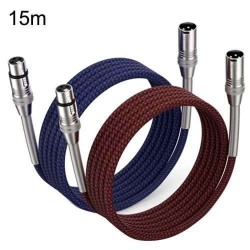 2 pz LHD010 Caron maschio a femmina XLR doppia scheda cavo audio cavo 15 m (rosso + blu)