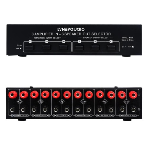 B036 Amplificatore di potenza a 3 ingressi e 3 uscite e commutatore per altoparlanti Comparatore per splitter per altoparlanti