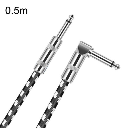 0,5 m 1 testa dritta + 1 testa a gomito cavo per chitarra da 6,35 mm nucleo in rame privo di ossigeno TS grande cavo a due conduttori