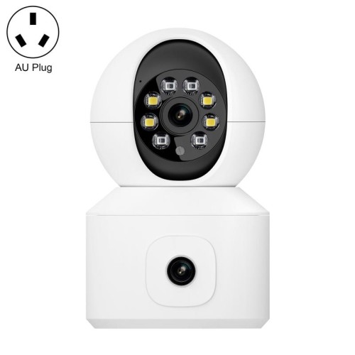 ESCAM QF010 2x2MP Dual Lens Dual Screen Sorveglianza Telecamera WiFi Supporto Rilevamento vocale e movimento bidirezionale (spina UK)