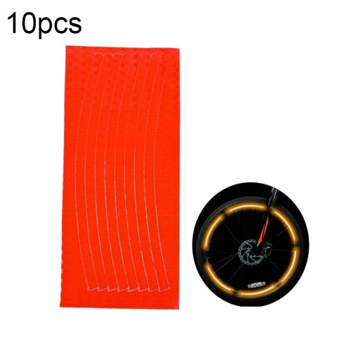 10 adesivi riflettenti per cerchioni di biciclette, accessori per attrezzature da equitazione (giallo)
