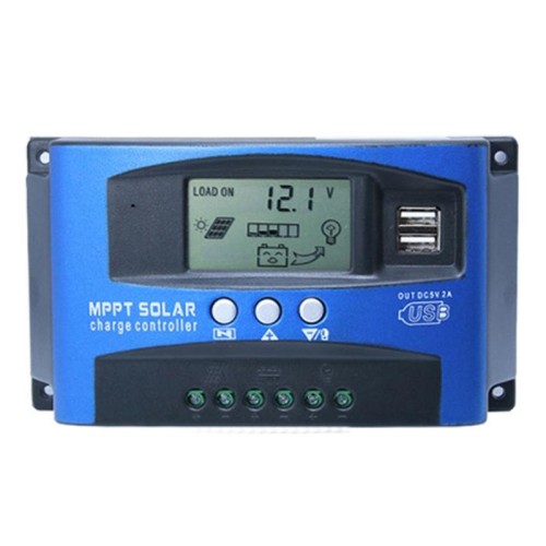 Regolatore di carica solare YCX-003 30-100A con schermo LED e caricabatterie Smart MPPT a doppia porta USB, modello: 12/24V 50A