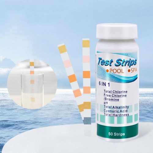 50 pezzi PH075 6 in 1 Rilevatore di pH e cloro residuo per la qualità dell'acqua, cartina reattiva per il test del pH, confezione con consegna casuale