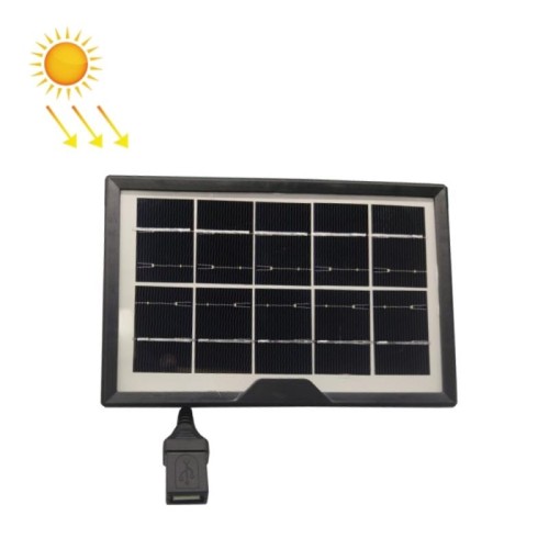 Torcia con lampada da tavolo piccola con pannello solare USB testa femmina 5V / 1.8W (nero)