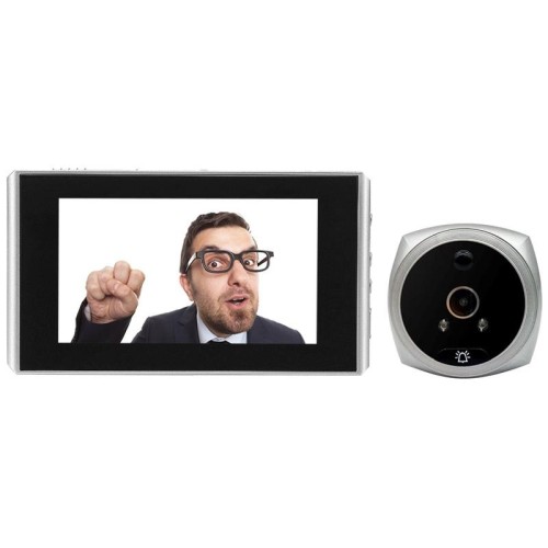 N7 Schermo da 4,5 pollici 1080P HD Visione notturna Rilevazione movimento Smart Cat Eye Campanello video (bianco)