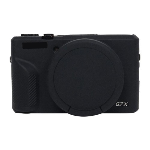 Per Canon PowerShot G7 X Mark III / G7X3 Custodia protettiva morbida in silicone con copriobiettivo (caffè)