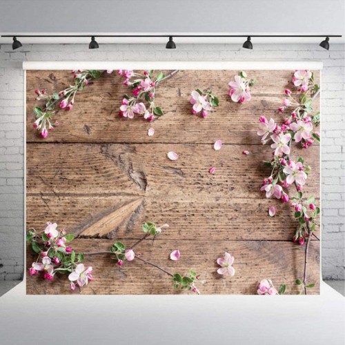 1,25x0,8 m Venature del legno Ramo di fiori Puntelli Simulazione 3D Fotografia Panno di sfondo, Stile: C-3362