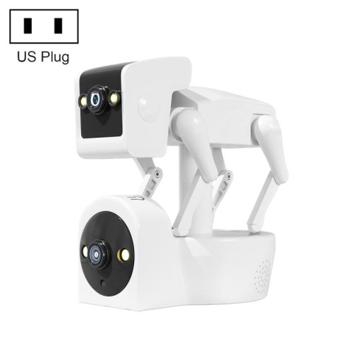 La telecamera WiFi ESCAM PT212 per cani robot con doppia lente da 4 MP supporta l'archiviazione su cloud/audio bidirezionale/visione notturna, specifica: spina americana