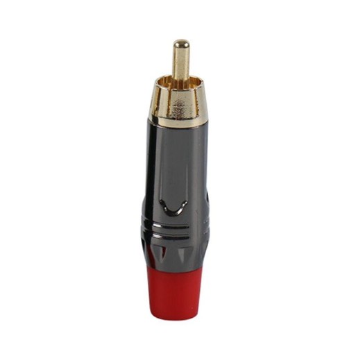 Spina audio/video maschio RCA saldata in rame puro assemblata con connettore AV Lotus(Rosso)