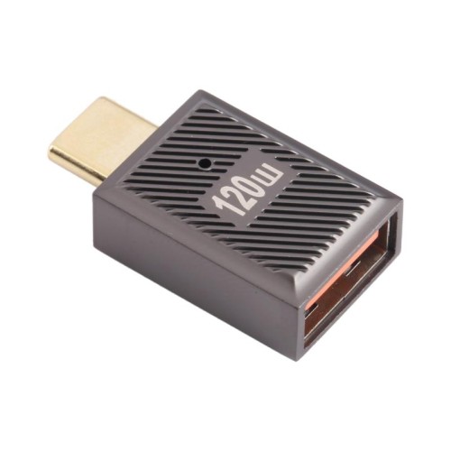 Adattatore di ricarica dritto da USB-C/Type-C maschio a USB femmina da 10 Gbps (Gun Metal)